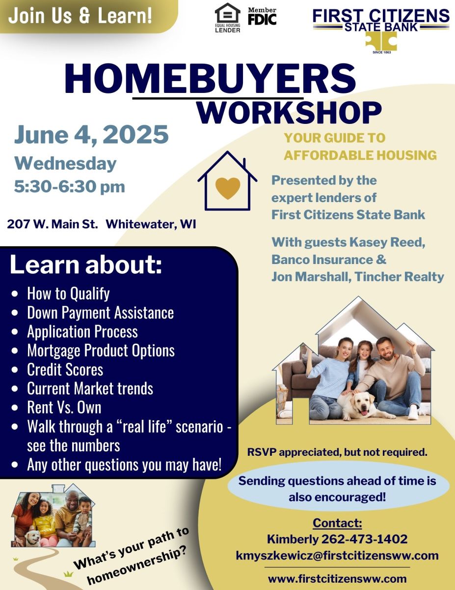Join our Homebuyers Workshop June 4th, 2025 at our Main Office.